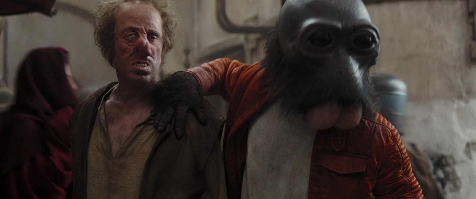 Una Chadra-Fan, un Bith, un Sakiyan, un Abyssin, un Aqualish, un umano, un Rodiano, un Wookie e un Muftak entrano in un bar