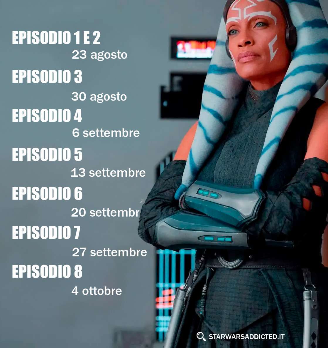 Star Wars Ahsoka: il calendario degli episodi della serie per Disney+