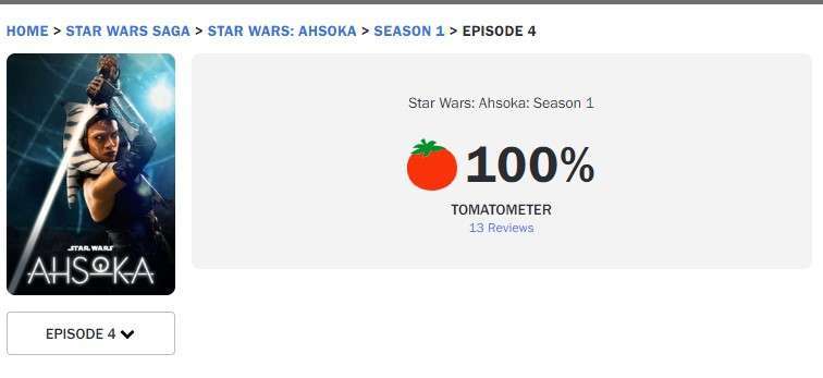 Star Wars Ahsoka: il quarto episodio ha raggiunto il 100% su Rotten Tomatoes