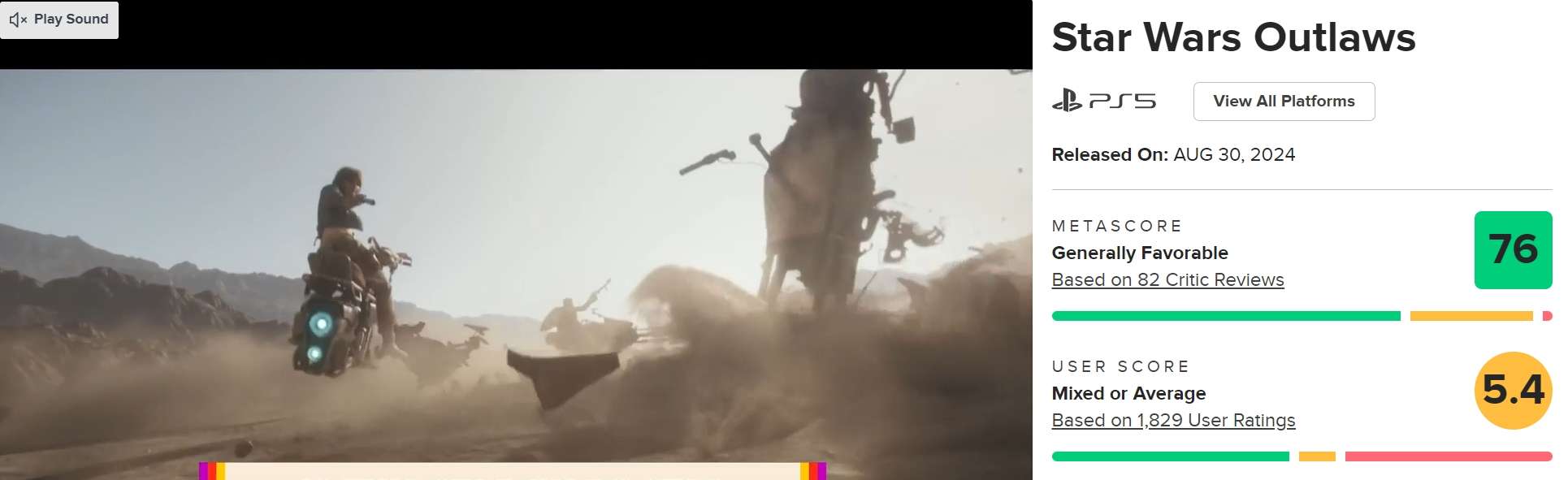Il direttore creativo di Star Wars Outlaws è deluso dal voto di Metacritic, ma punta a migliorare il gioco