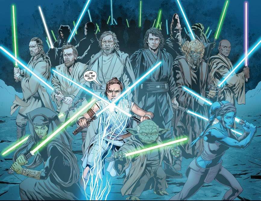 Star Wars: rivelati tutti i Jedi che hanno aiutato Rey contro Palpatine in L&rsquo;ascesa di Skywalker